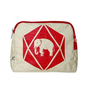 recycled diamon elephant cosmetic bag